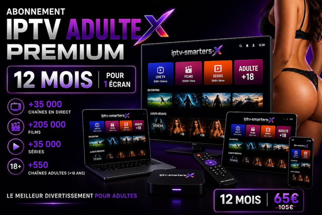 Abonnement IPTV adulte de 12 mois